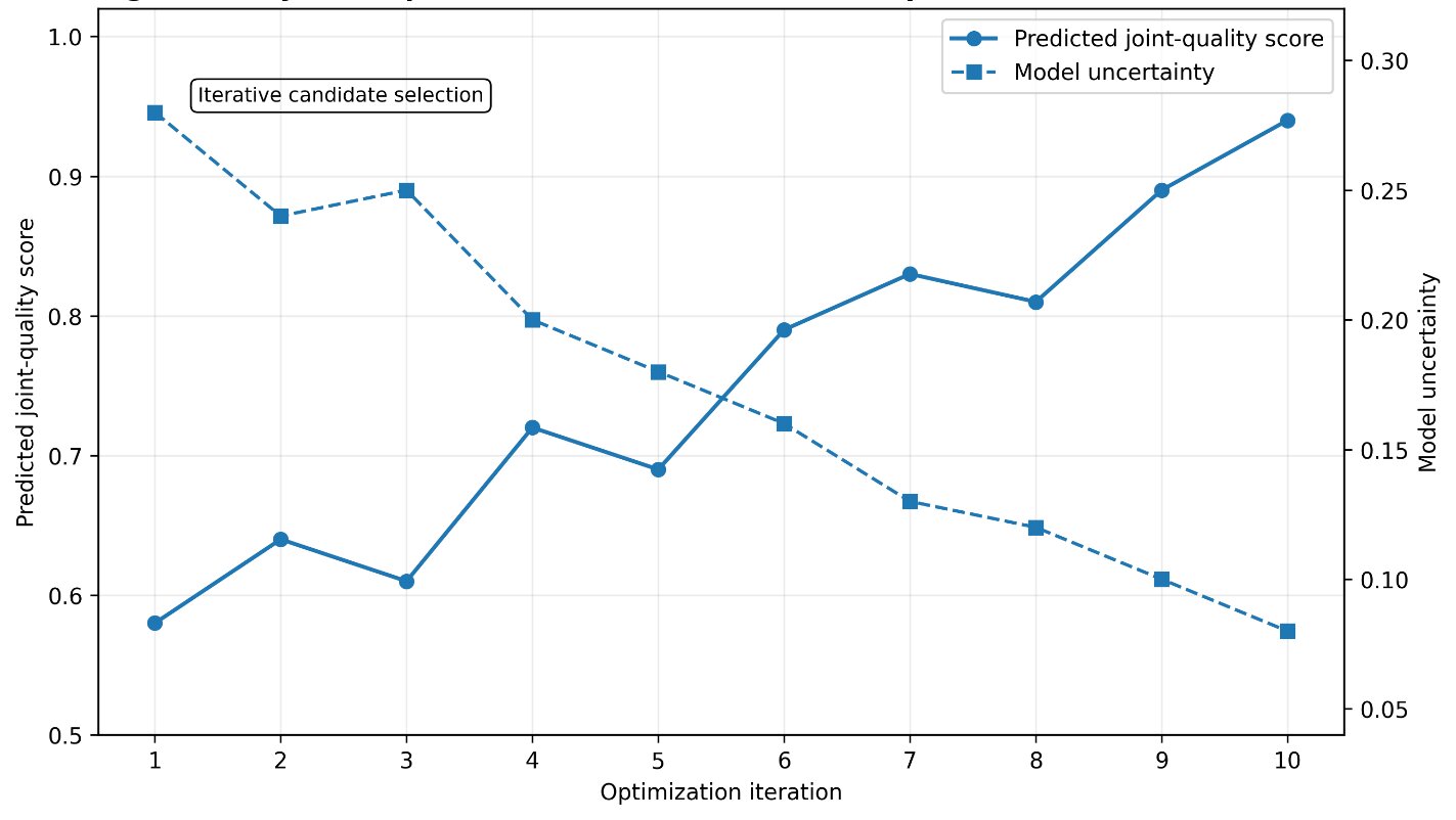 Schematic Bayesian optimization workflow for iterative flux composition selection
