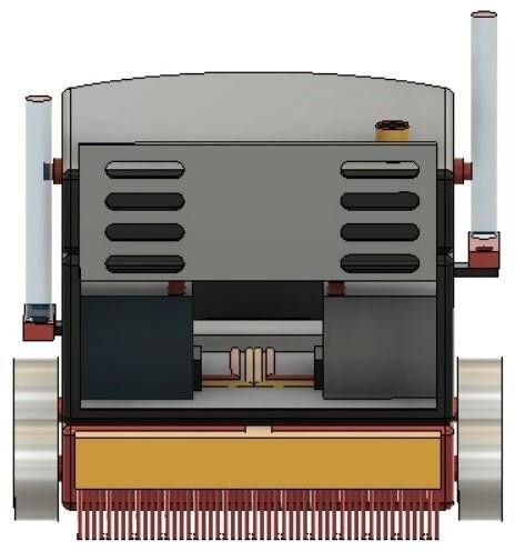 CAD render of the sanitization robot, rear view